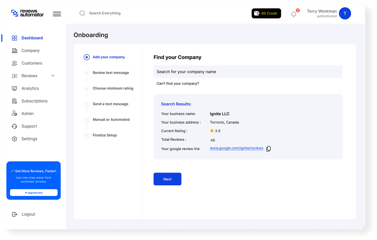 Onboarding Dashboard